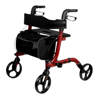 REHAFUND RF-620/S chodítko 4-kolesové pre seniorov LIZBONA PREMIUM červené